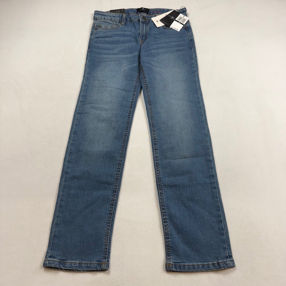 7 For All Mankind Slimmy Slim Straight Leg Jeans Blue Denim Size 10 NWT